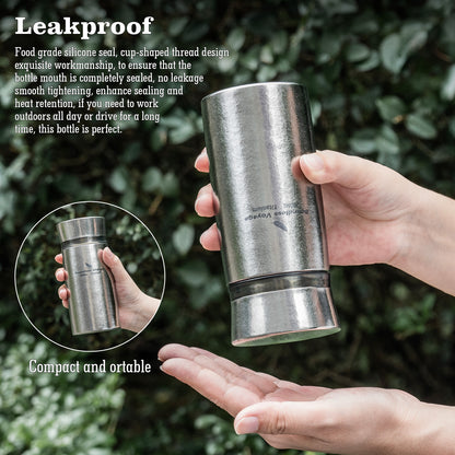 Boundless Voyage 280ml Titanium Vacuum Flask Small Insulated Bottle Portable Car Travel Coffee Tea Cup Keeps Hot or Cold Mini Sports Water Bottle for Chlid Girls Ti3014D