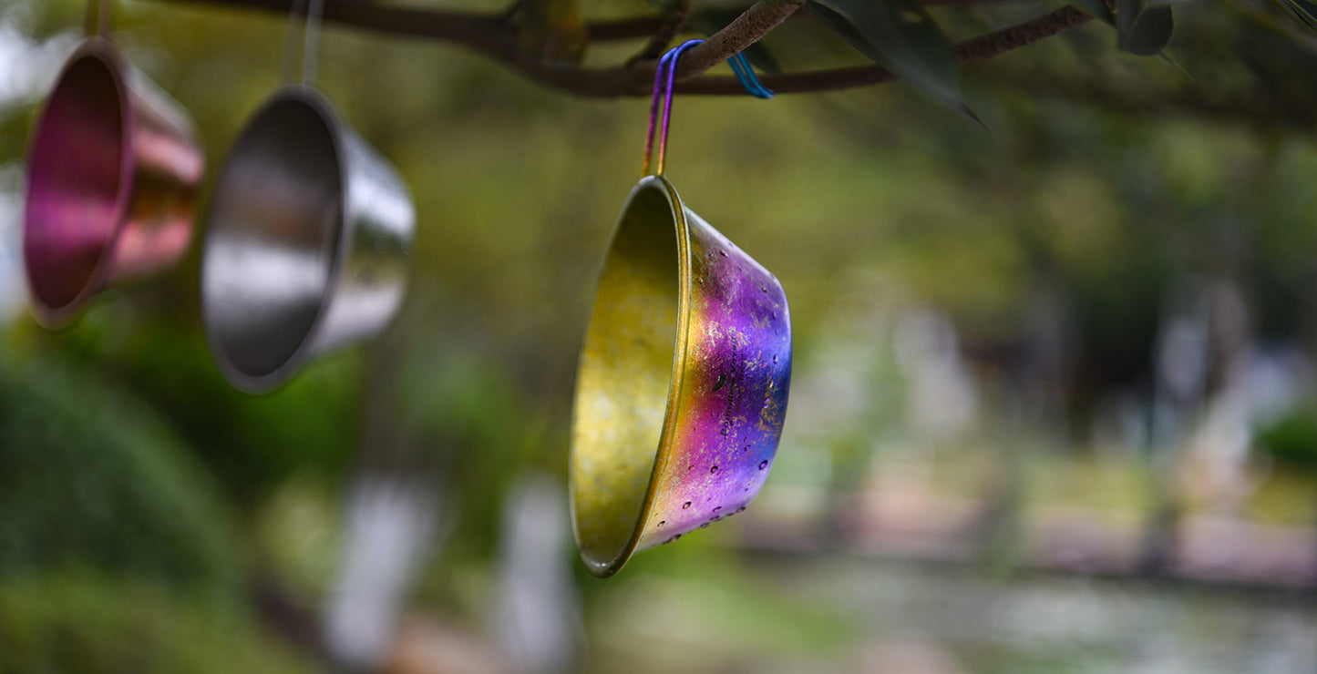 Boundless Voyage 300ml Colorful Titanium Sierra Cup – Ultralight Camping Bowl & Mug with Handle for Hiking, Travel & Outdoor Tableware