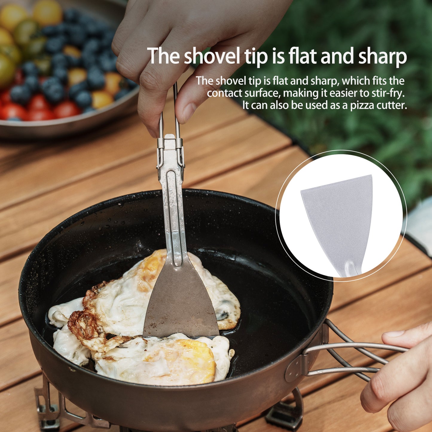 Boundless Voyage Titanium Folding Cooking Spatula – Ultralight Beefsteak Frying Shovel for Outdoor & Home Kitchen Use