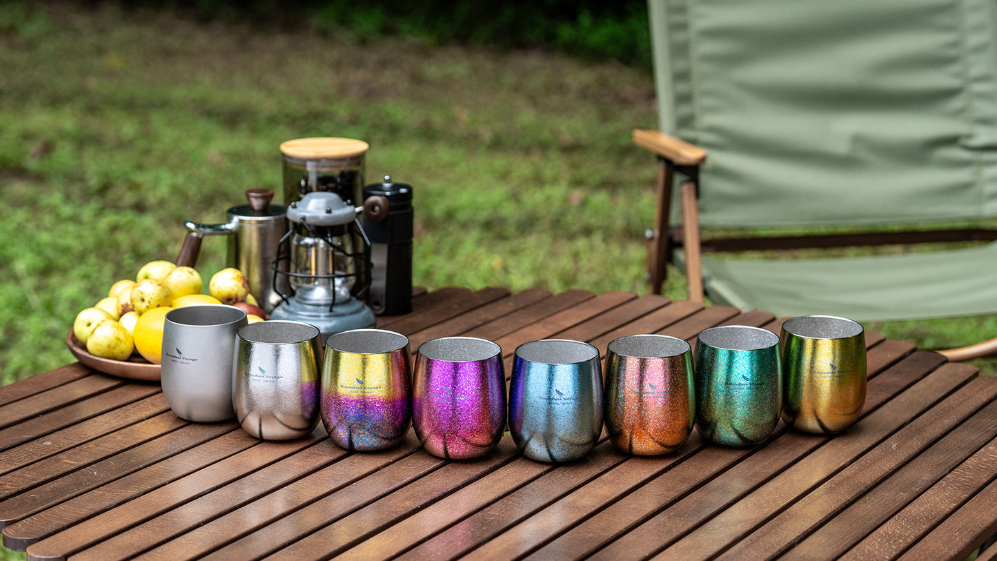 Boundless Voyage Titanium Double-Wall Cup – Ultralight TA1 Camping Coffee Mug for Travel, Hiking & Outdoor Use