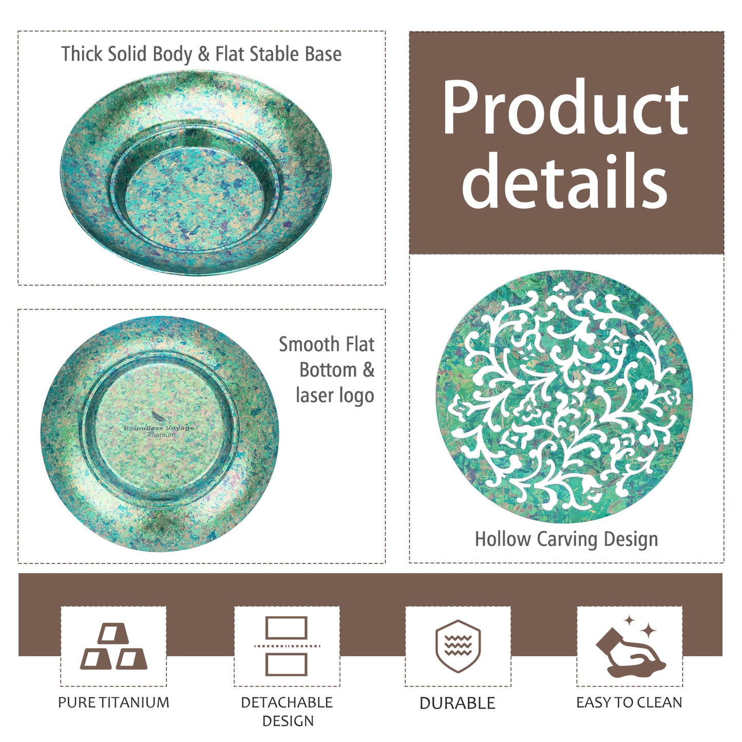 Boundless Voyage Titanium Tea Tray – Detachable Gongfu Tea Drain Tray with Water Storage for Home, Office & Travel
