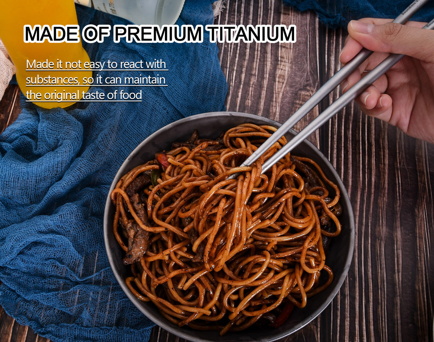 Boundless Voyage Titanium Round Chopsticks 23cm – Ultralight Reusable Eco-Friendly Cutlery for Home, Camping & Travel