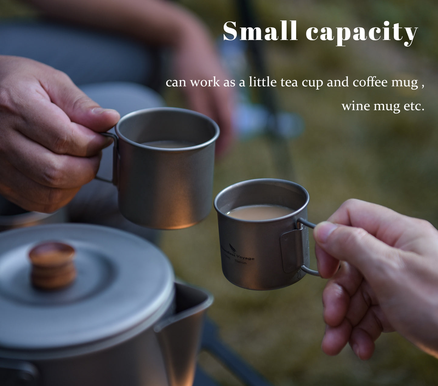 Boundless Voyage Ultralight Titanium Cup | 120ml / 180ml Portable Tea & Wine Mug | Premium Metal Drinking Glass for Camping, Coffee & Outdoor Spirits