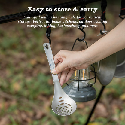 Boundless Voyage Pure titanium soup colander skimmer colander ultralight long handle portable tableware cooking fried food filter kitchen tools