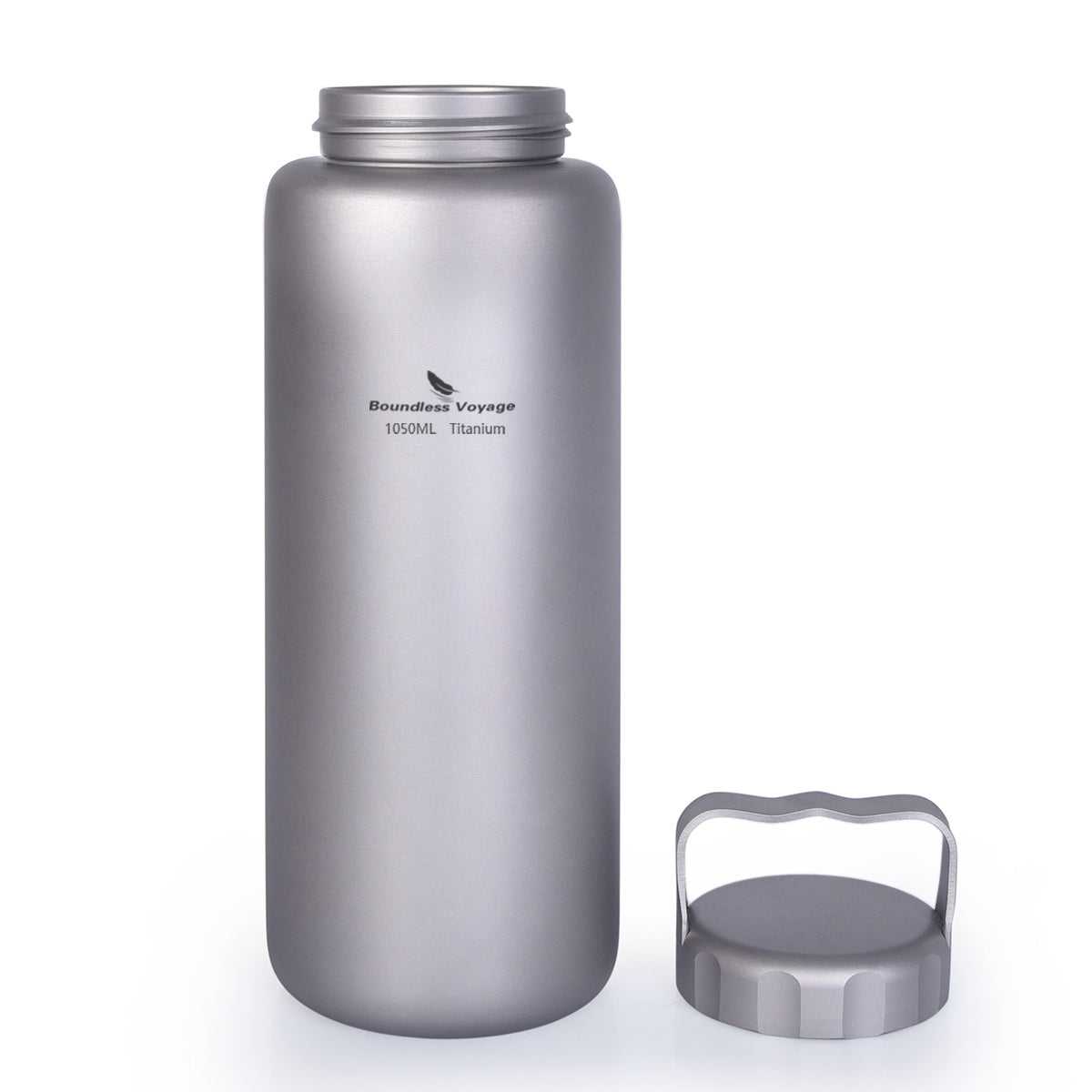 Boundless Voyage 1050ml Titanium Water Bottle – Ultralight, Wide-Mouth Drinkware with Handle for Tea, Coffee & Wine | Camping, Hiking, Cycling & Outdoor Sports