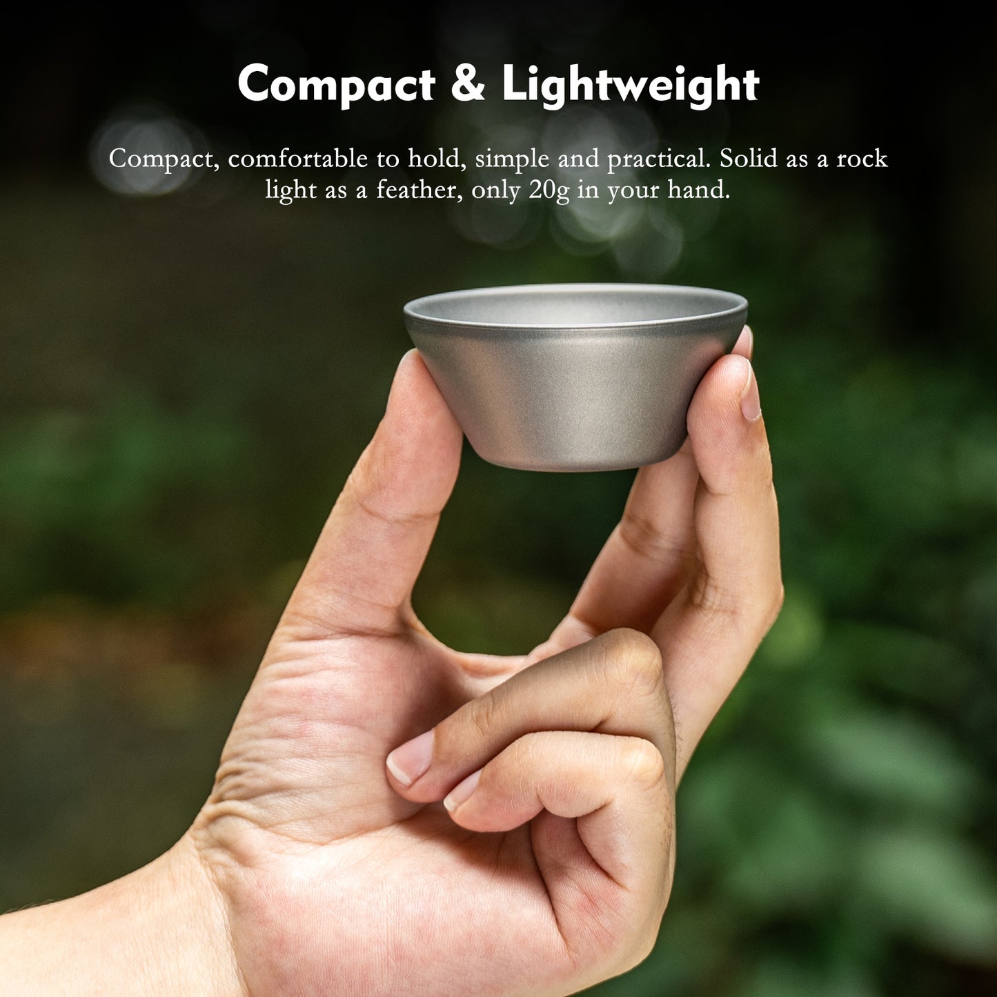 Boundless Voyage Titanium Double-Layer mini Tea cup Portable Anti-scalding Camping Teapot Set Mug for Coffee Drink Liquor Picnic Hiking Traveling Drinkware