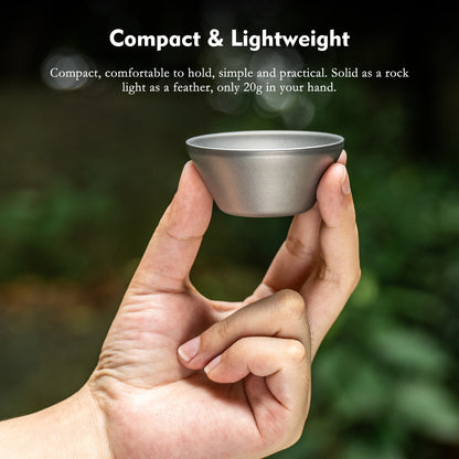 Boundless Voyage Titanium Double-Layer mini Tea cup Portable Anti-scalding Camping Teapot Set Mug for Coffee Drink Liquor Picnic Hiking Traveling Drinkware