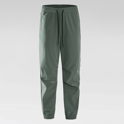 Unisex Summer Quick-Dry Joggers – Loose Fit, Long Pants for Outdoor Hiking & Casual Wear, Drawstring Cuffed Ankles