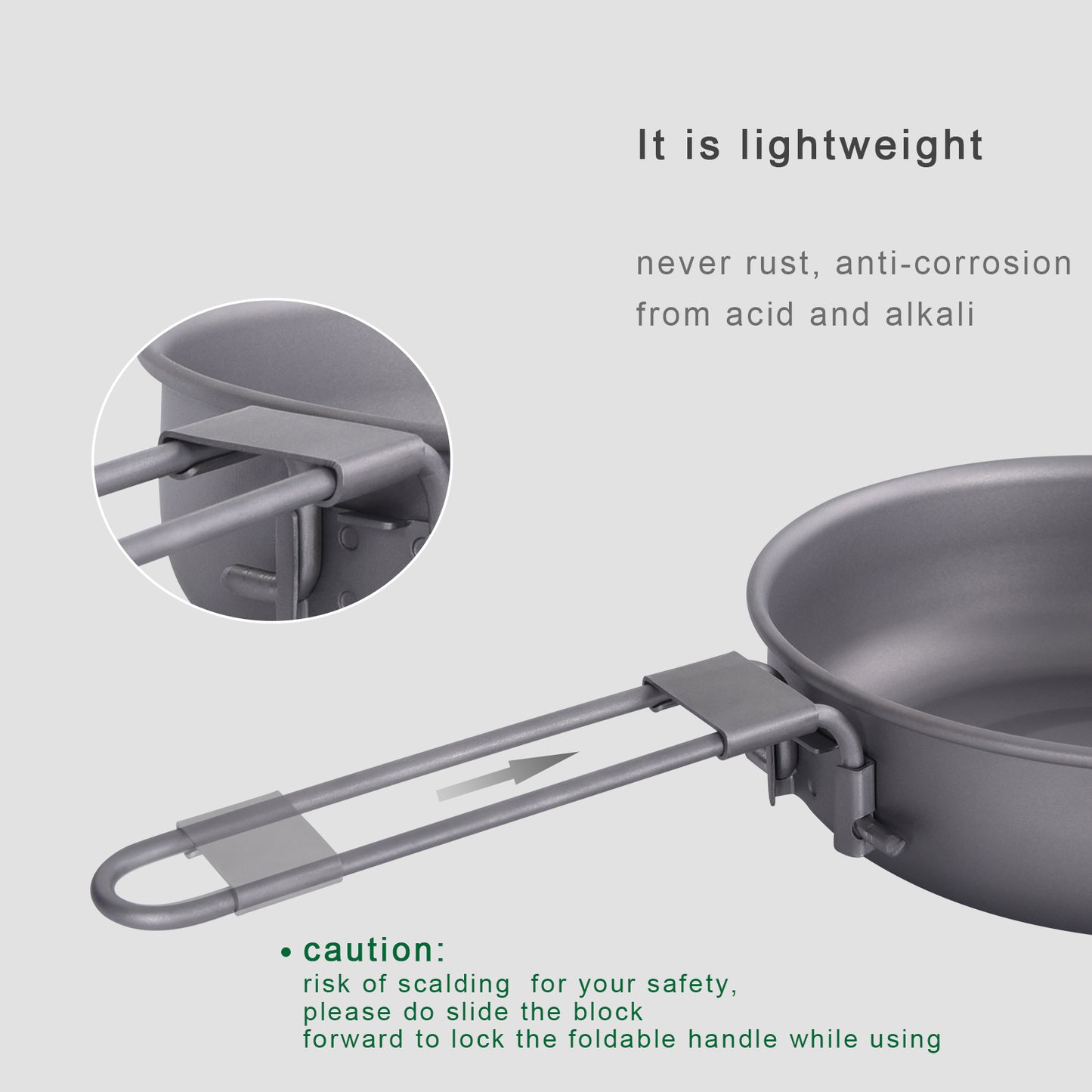 5 inch Titanium Camping Frying Pan – Ultralight Backpacking Cookware for Outdoor Cooking