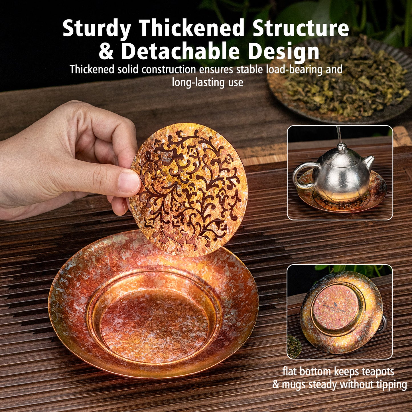 Boundless Voyage Titanium Tea Tray – Detachable Gongfu Tea Drain Tray with Water Storage for Home, Office & Travel