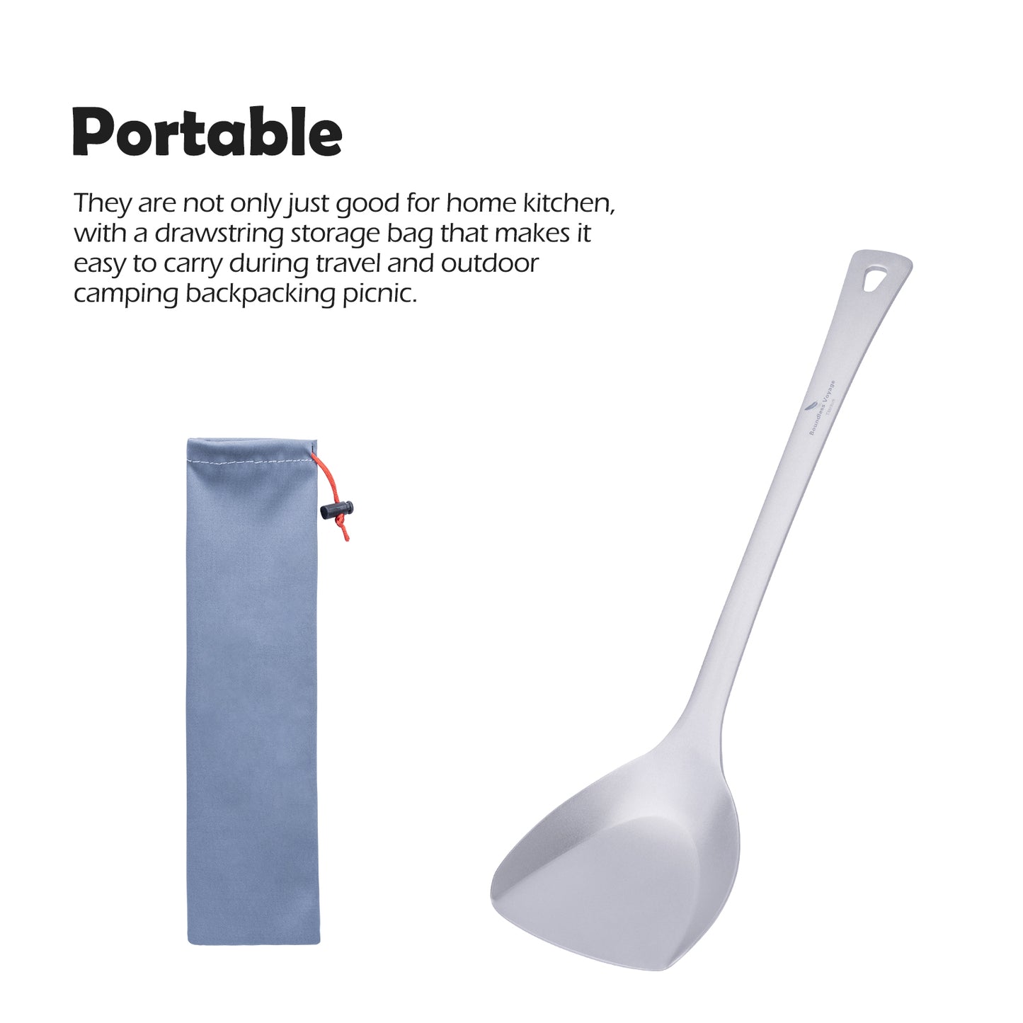 Boundless Voyage Titanium Spatula Food Turner – Lightweight Cooking Utensil for Camping, Travel & Home Kitchen