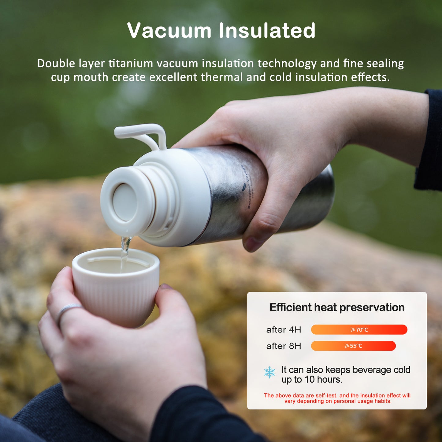 Boundless Voyage 300ml Titanium Vacuum Bottle – Double-Wall Lightweight Coffee & Water Bottle for Travel, Outdoor & Daily Use