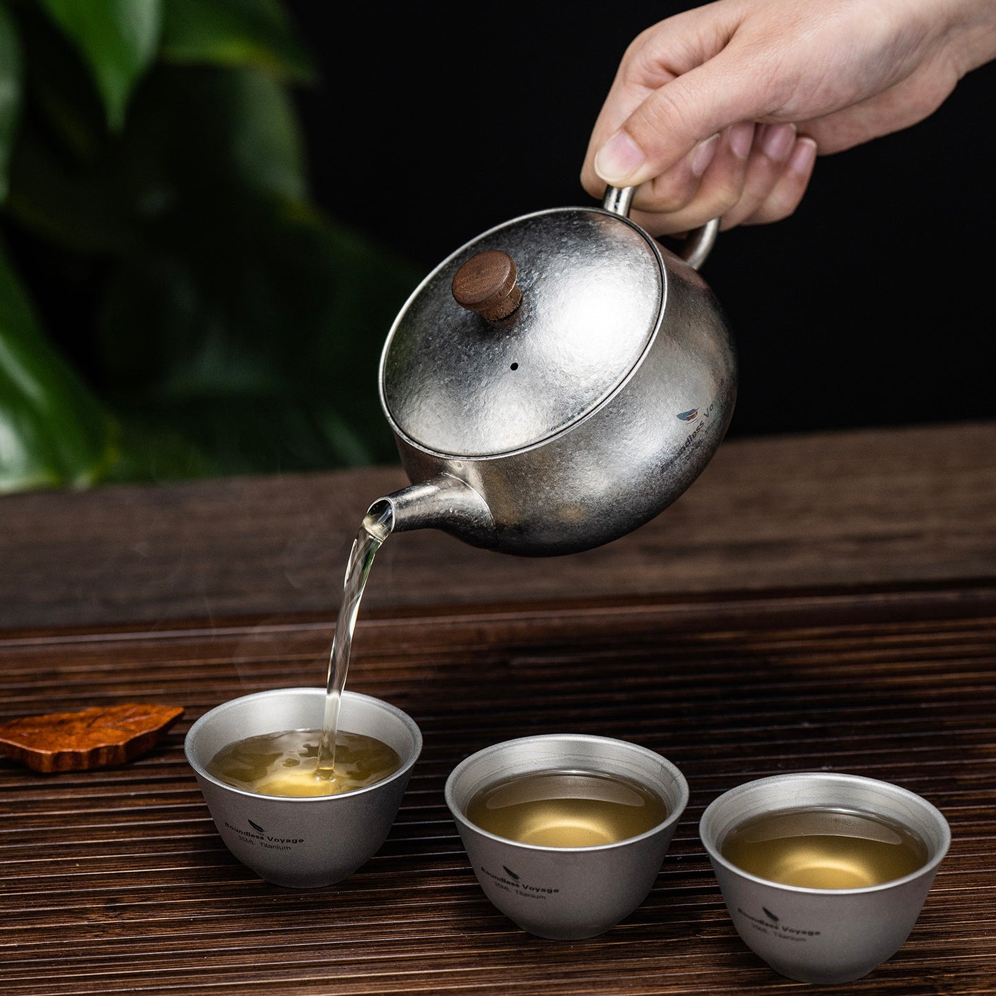 260ml Titanium Teapot with Filter Durable Chinese Kung Fu Tea Set for Adults Lightweight Travel Portable Tea Pot with Wide Spout for Loose Leaf