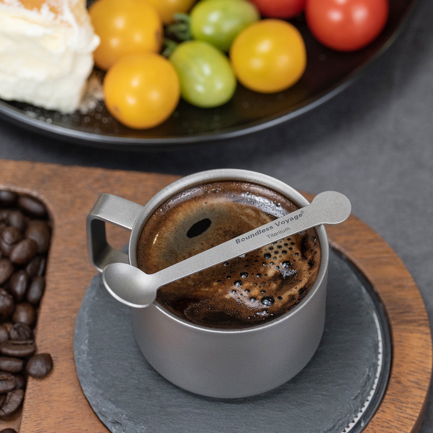 Boundless Voyage TA1 Titanium Mini Coffee Spoon – Ultralight Small Spoon for Dessert, Tea, Sugar & Jam | Perfect for Parties & Travel