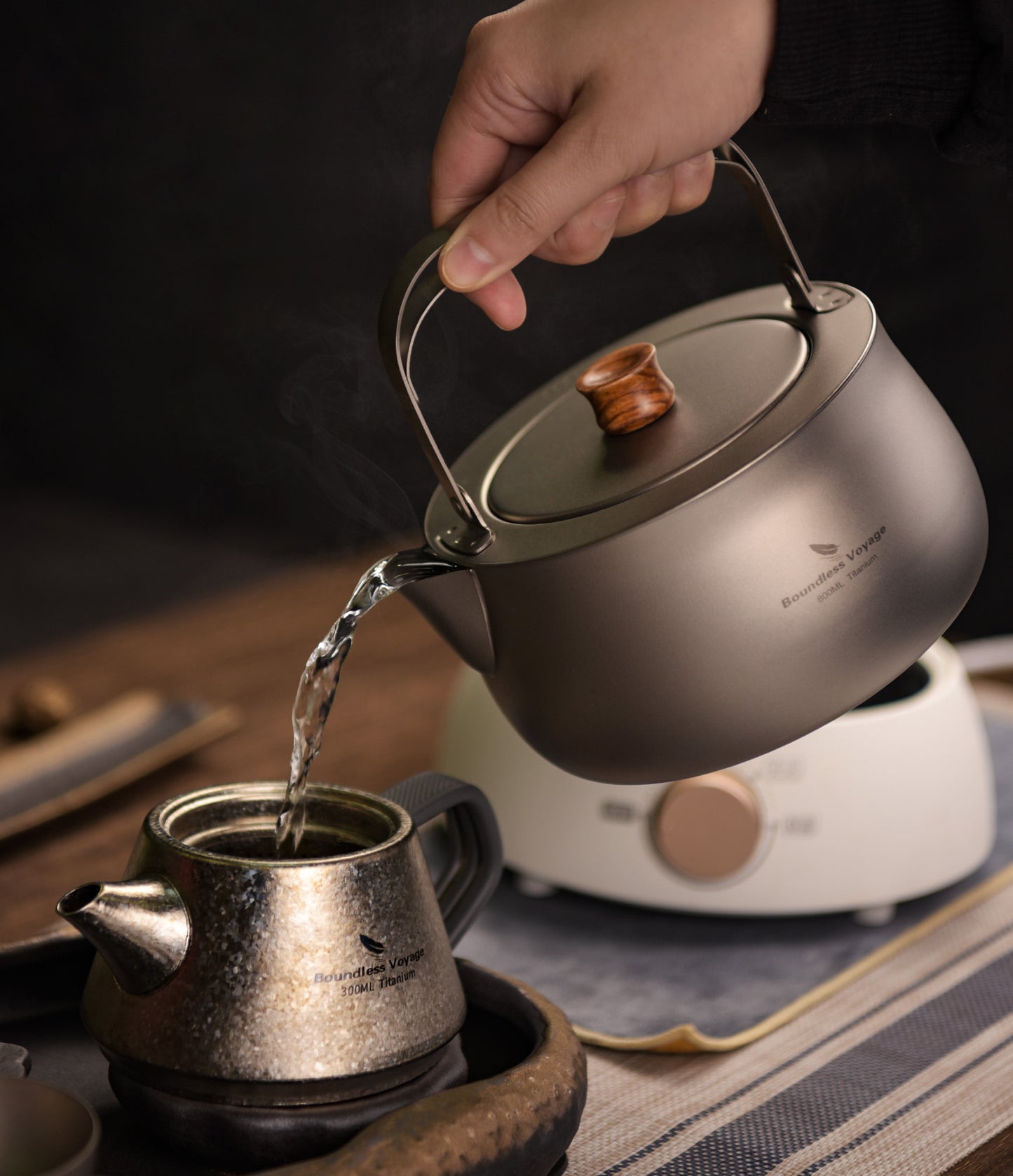 Boundless Voyage Titanium Kettle With Folding Handle Filter Outdoor Camping Teapot Coffee Jug Pot 800ml