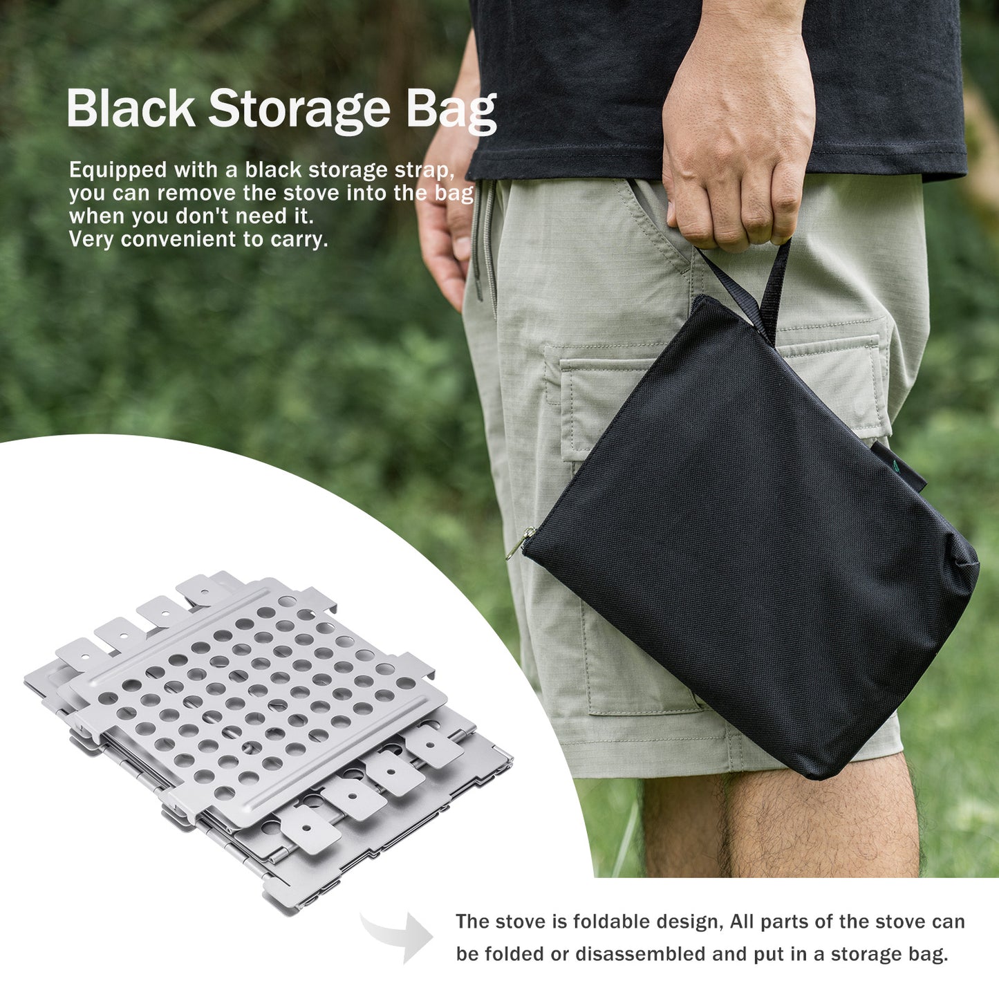 Boundless Voyage Titanium Wood Stove Ultralight Camping Charcoal Burner for Backpacking Hiking & Outdoor Cooking