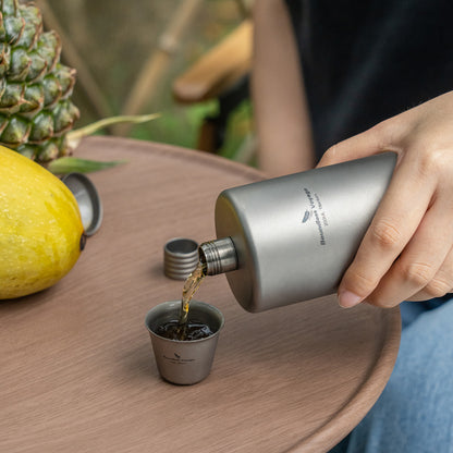 Boundless Voyage 200ml Titanium Pocket Flagon – Portable Camping Flask, Lightweight Hip Flask for Outdoor Adventures, Picnics, & Sports