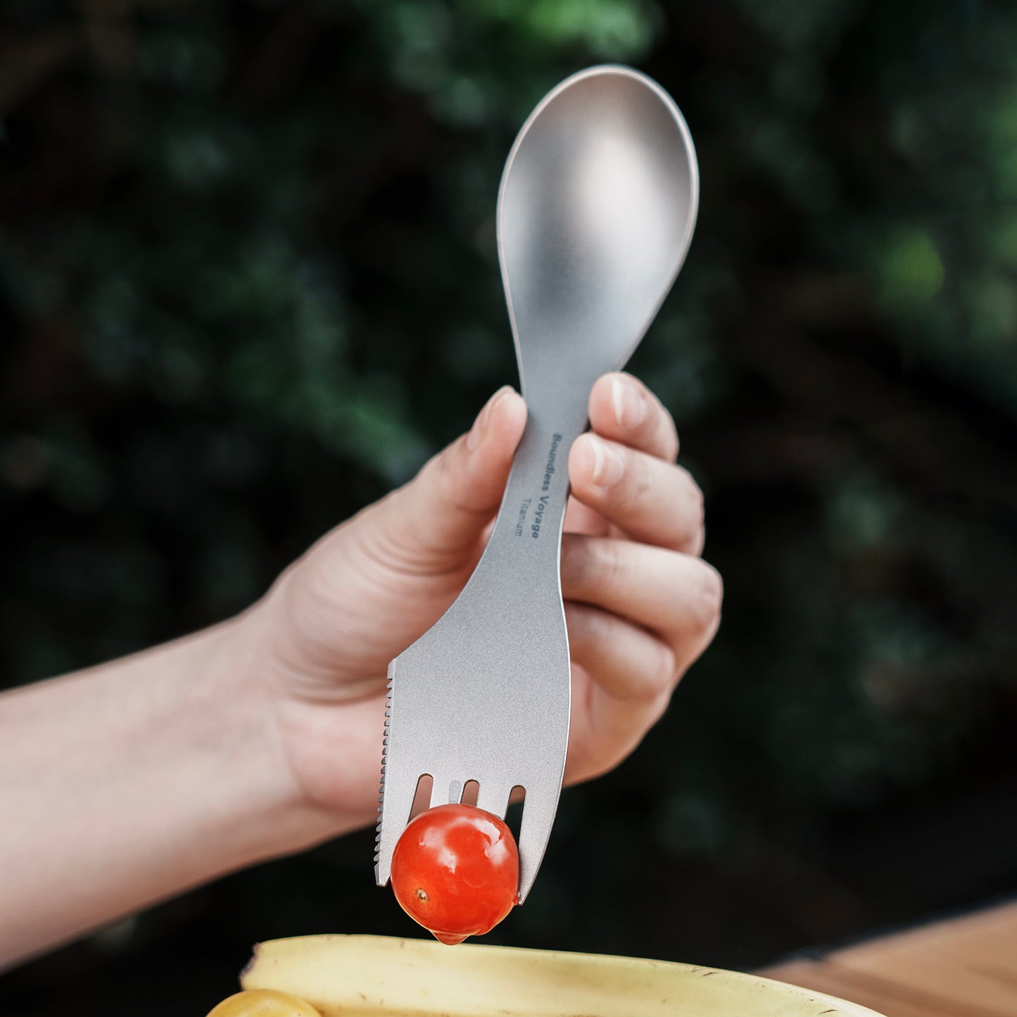 Boundless Voyage Titanium Spoon & Fork – Ultralight Spork-Style Camping Cutlery for Outdoor, Home & Kitchen Use