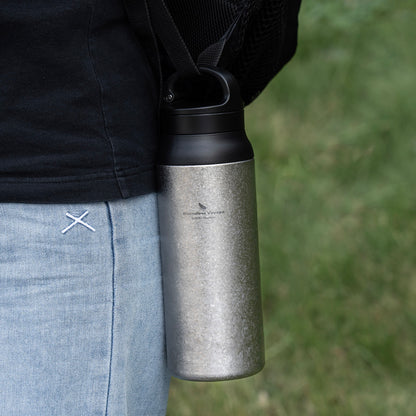 Boundless Voyage 600ml Titanium Double-Walled Cup with Lid – TA1 Insulated Travel Coffee & Tea Mug | Eco-Friendly, Portable & Reusable for Hot & Cold Beverages
