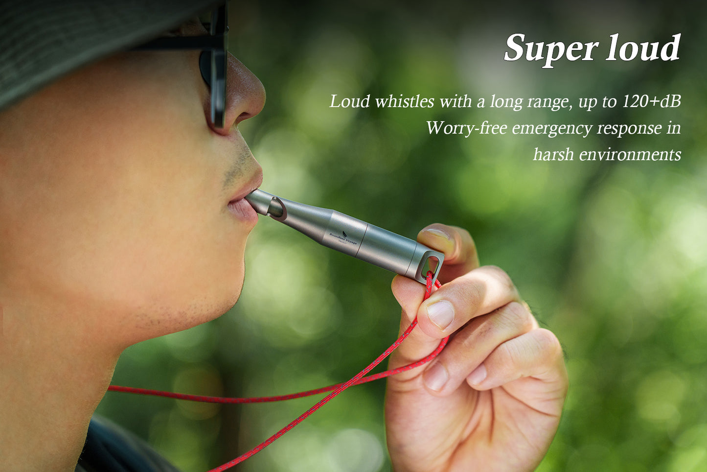 Boundless Voyage Titanium Emergency Whistle – Eco-Friendly TA1 Titanium Survival Safety Whistle with Lanyard | Loud, Lightweight & Durable for Camping, Hiking & Outdoor Sports