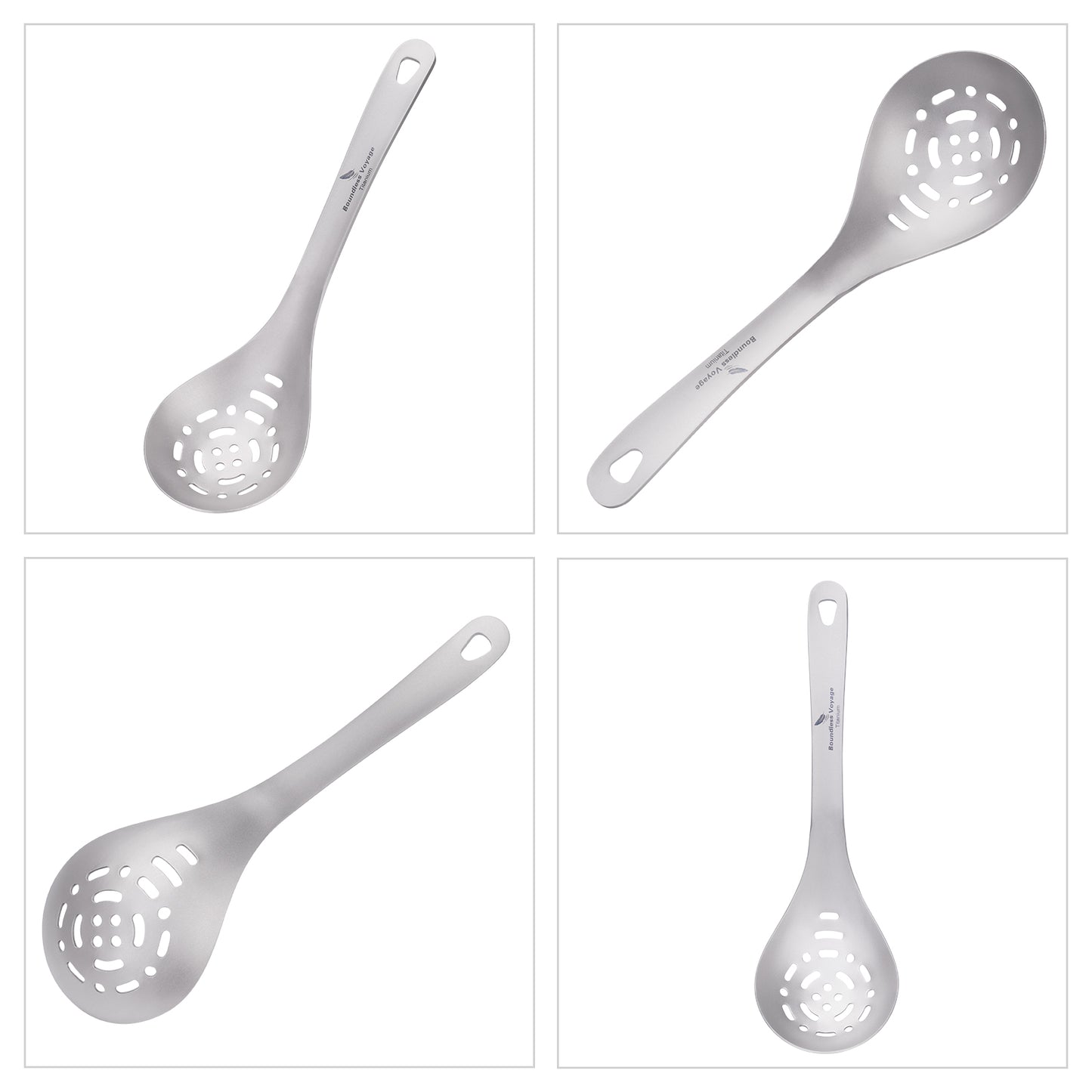 Boundless Voyage Pure titanium soup colander skimmer colander ultralight long handle portable tableware cooking fried food filter kitchen tools