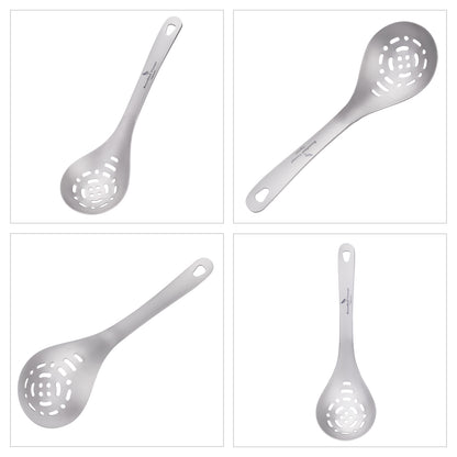 Boundless Voyage Pure titanium soup colander skimmer colander ultralight long handle portable tableware cooking fried food filter kitchen tools