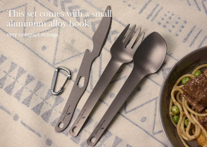 Boundless Voyage Titanium Cutlery Set | Ultralight Fork, Knife & Spoon | Portable & Healthy Dining for Camping & Travel