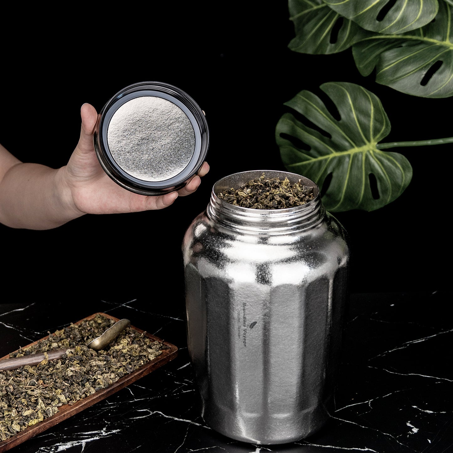 Boundless Voyage 3000ml Titanium Storage Canister Water Bottle– Airtight TA1 Titanium Container for Tea, Coffee, Food & Camping Storage