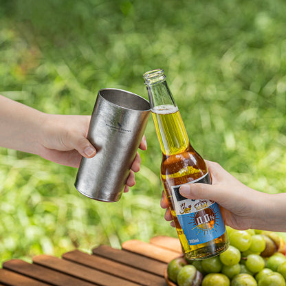 Boundless Voyage Titanium Double-Walled Beer Cup Ultralight Coffee Tea Juicy Cups for Home Outdoor Camping Picnic 300ml Crystallized Finish