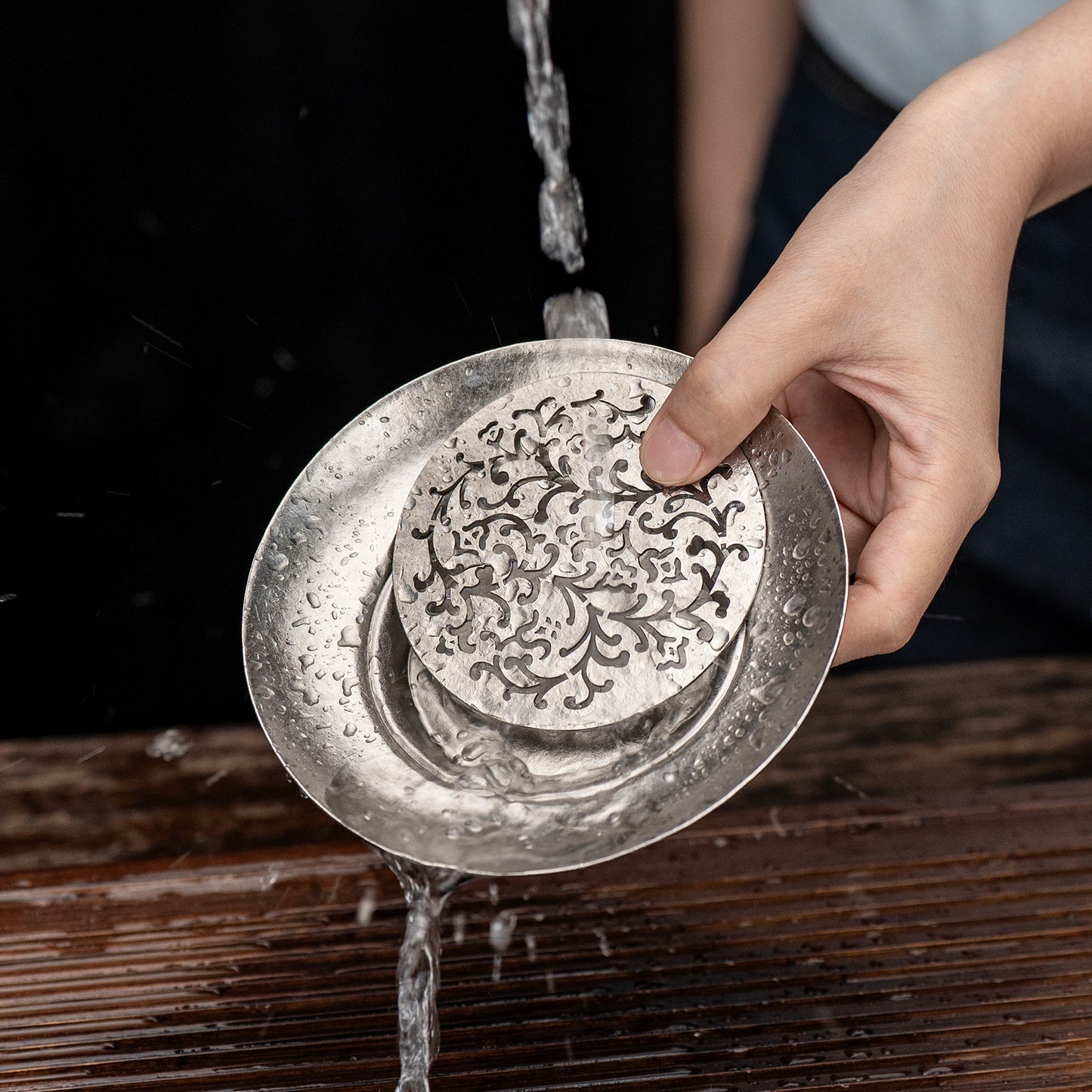 Boundless Voyage Titanium Tea Tray – Detachable Gongfu Tea Drain Tray with Water Storage for Home, Office & Travel