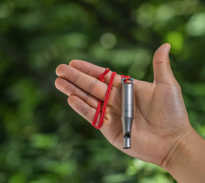 Boundless Voyage Titanium Emergency Whistle – Eco-Friendly TA1 Titanium Survival Safety Whistle with Lanyard | Loud, Lightweight & Durable for Camping, Hiking & Outdoor Sports