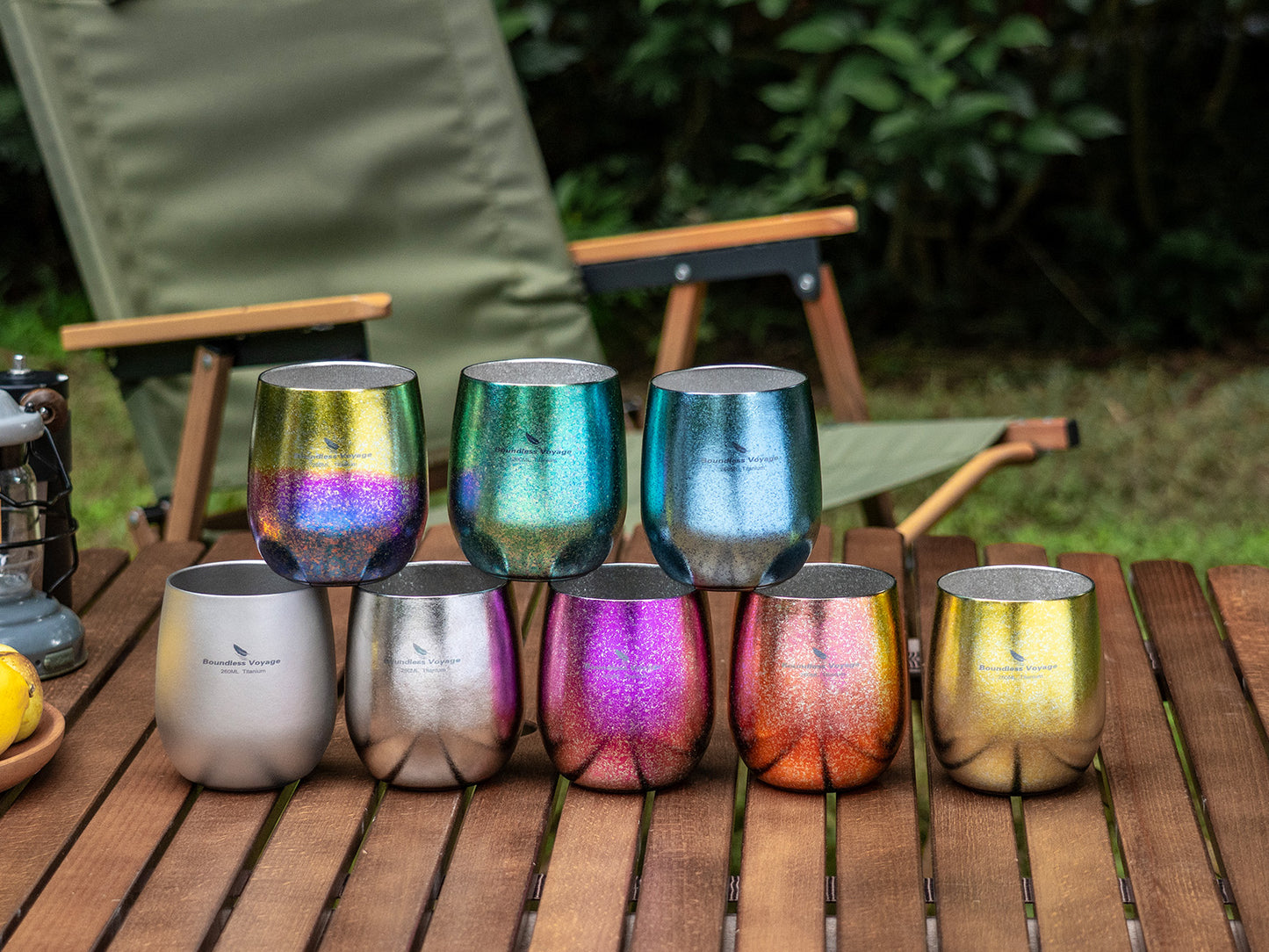 Boundless Voyage Titanium Double-Wall Cup – Ultralight TA1 Camping Coffee Mug for Travel, Hiking & Outdoor Use