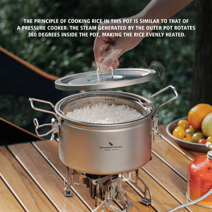 Boundless Voyage Titanium Outdoor Cooking Pot – Ultralight Multi-Purpose Camping Cookware