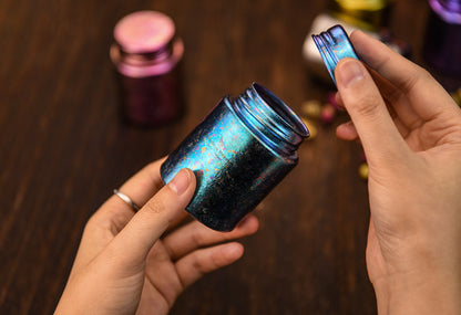 Boundless Voage Titanium Tea Canister Mini Tea Canister Ultralight Portable Tin Can Tea Coffee Spice Canister Colored Ice Flower Craft Tin Storage Container