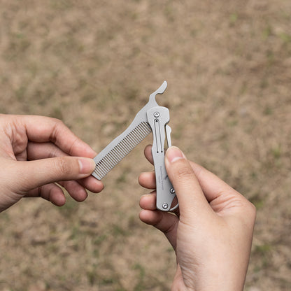 Outdoor Titanium Folding Comb – Lightweight EDC Survival & Self-Defense Gadget