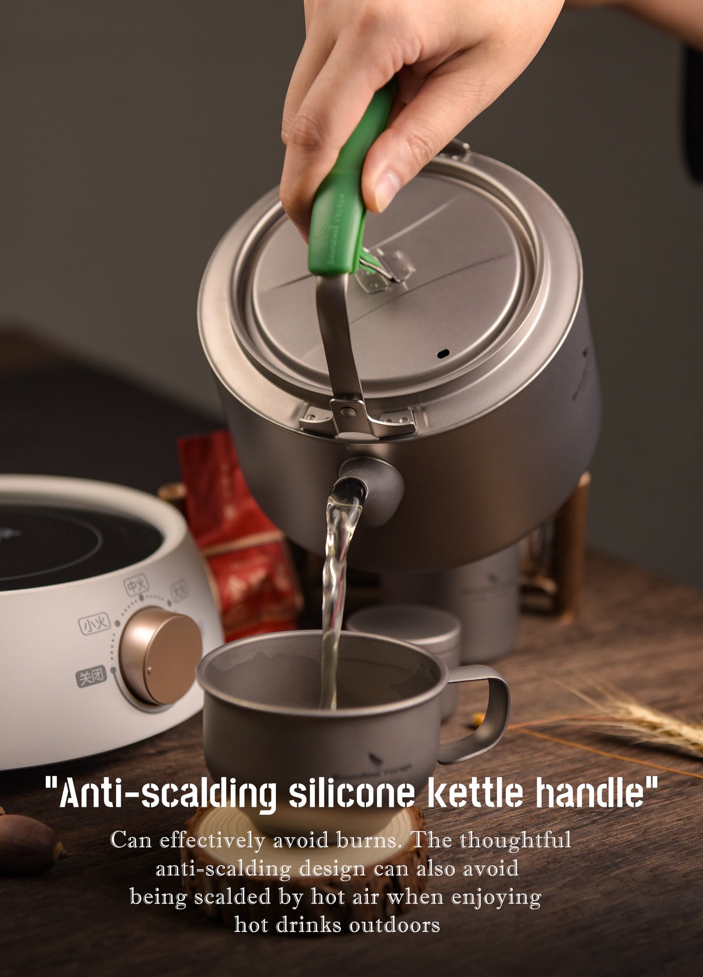 Boundless Voyage 800ml Ultralight Titanium Kettle | Portable Camping Tea Pot with Folding Handle | Durable BPA-Free Outdoor Coffee & Water Boiler