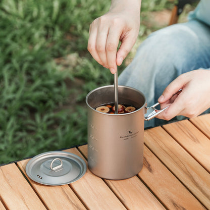 Boundless Voyage Outdoor Camping Titanium Pot Bowl Cup with Lid Folding Handle Hiking Picnic Water Rice Food 900ml