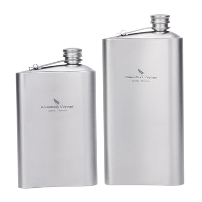 Boundless Voyage Titanium Flask 200ml- Ultralight & Durable Camping Essential - Flavor-Resistant Flask Bottle for Whiskey Vodka Wine Outdoor Travel Equipment