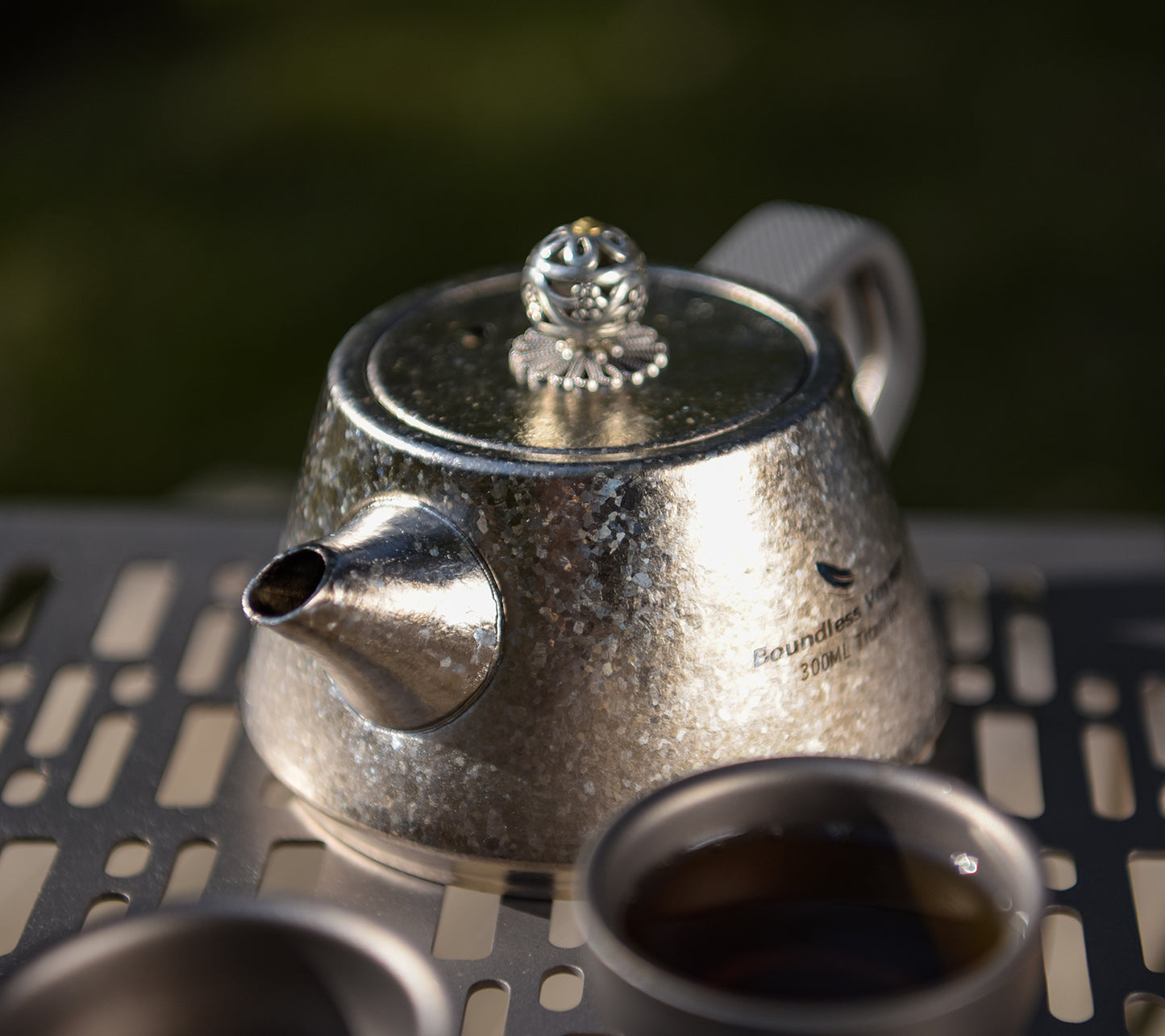 Boundless Voyage 300ml Ultralight Titanium Teapot | 114g Portable Side-Handle Tea Kettle with Filter Mesh | Camping, Hiking & Daily Use