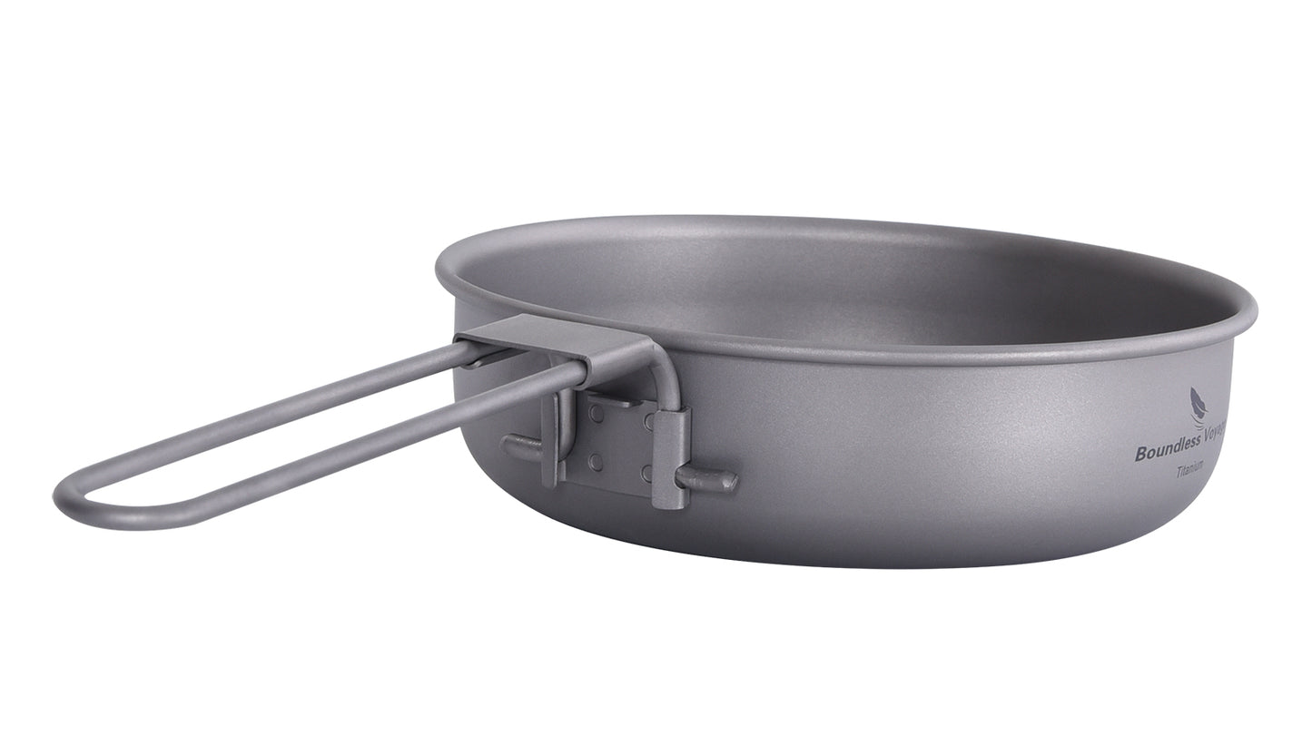 5 inch Titanium Camping Frying Pan – Ultralight Backpacking Cookware for Outdoor Cooking