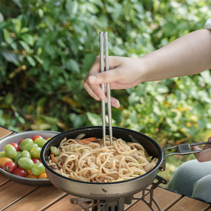 Boundless Voyage Titanium Camping Cutlery Set – Knife, Fork, Spoon & Chopsticks, Ultralight Tableware for Outdoor Travel & Home Use