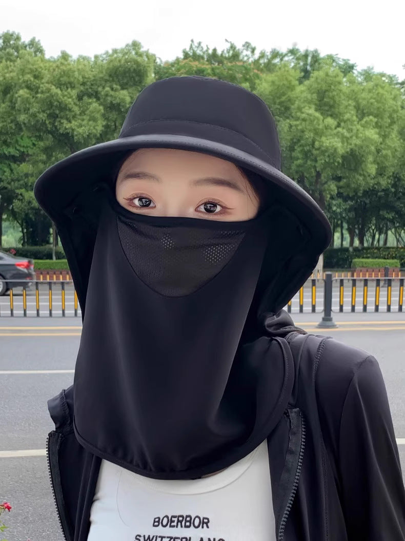 Full-Coverage Sun Hat with Face & Neck Mask – Breathable UV Protection Outdoor Cap for Summer