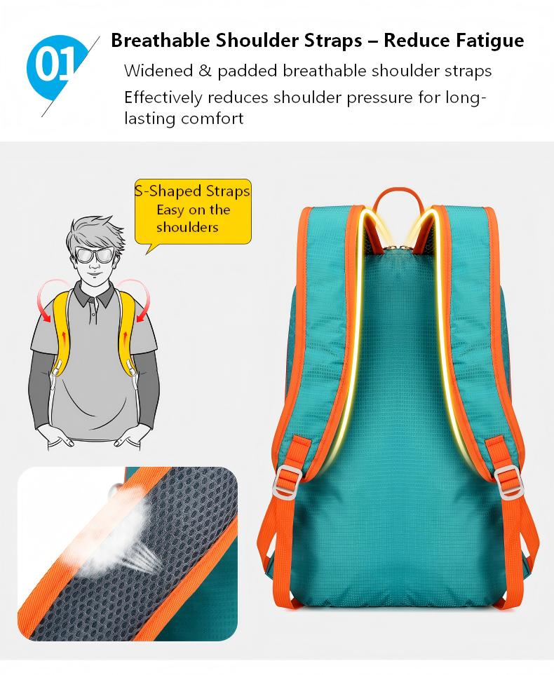 Lightweight Foldable Hiking Backpack – Waterproof Travel Daypack for Men & Women