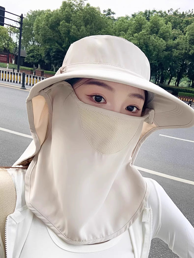 Full-Coverage Sun Hat with Face & Neck Mask – Breathable UV Protection Outdoor Cap for Summer