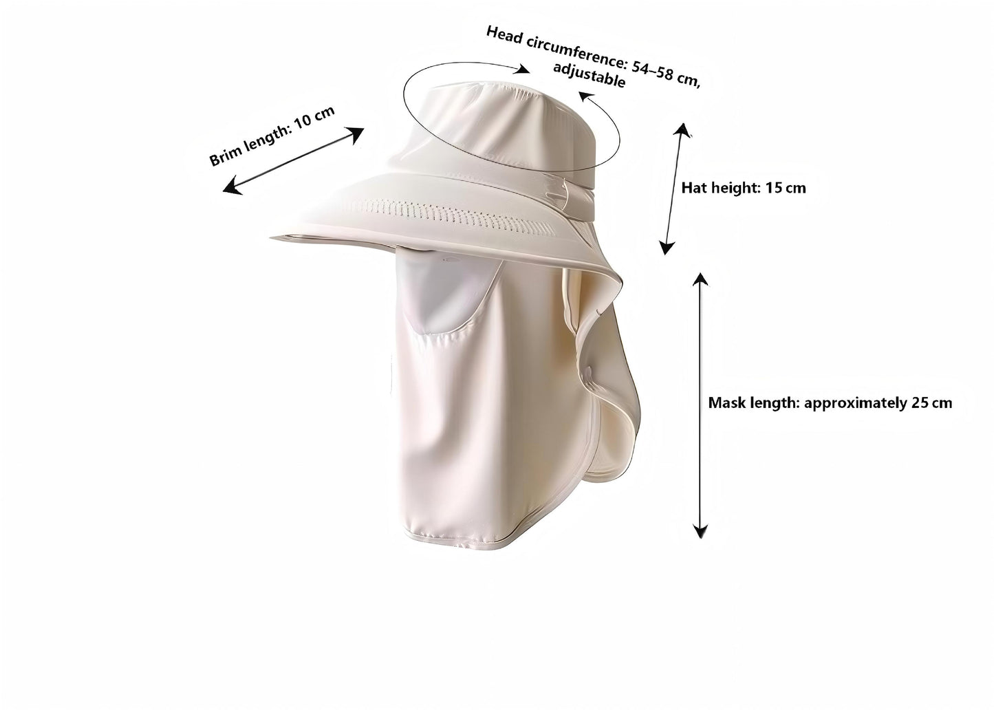 Full-Coverage Sun Hat with Face & Neck Mask – Breathable UV Protection Outdoor Cap for Summer