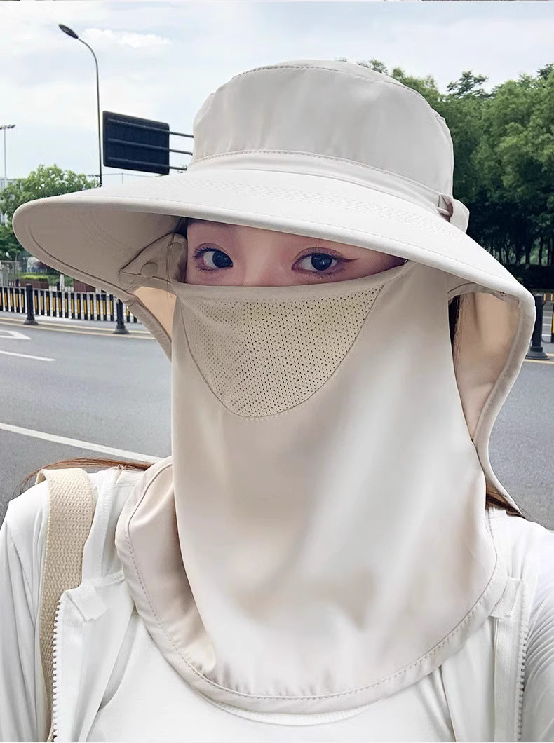 Full-Coverage Sun Hat with Face & Neck Mask – Breathable UV Protection Outdoor Cap for Summer