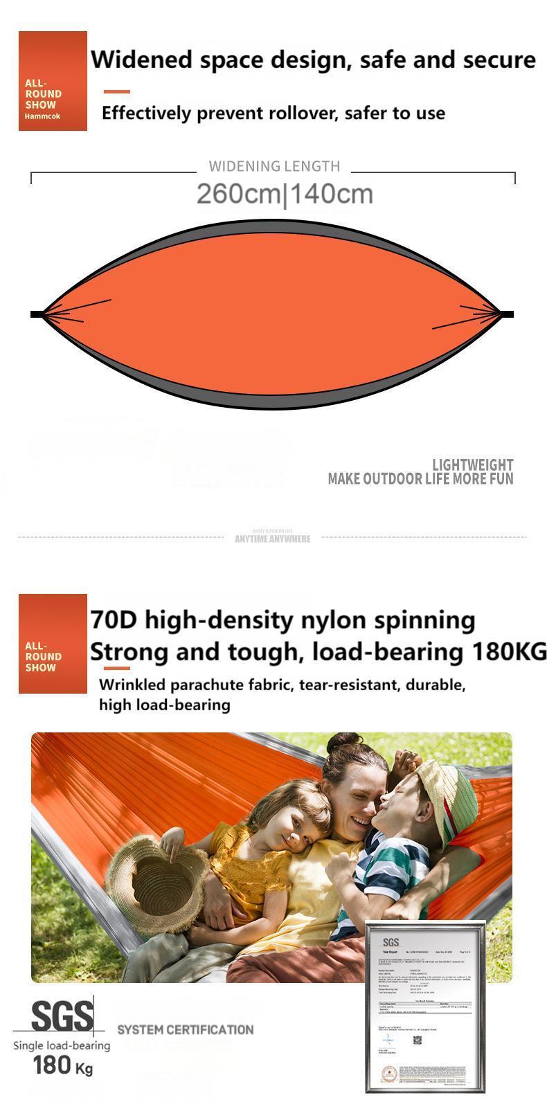 Single-Person Portable Hammock | Lightweight, Durable | Ideal for Camping, Hiking & Outdoor Relaxation