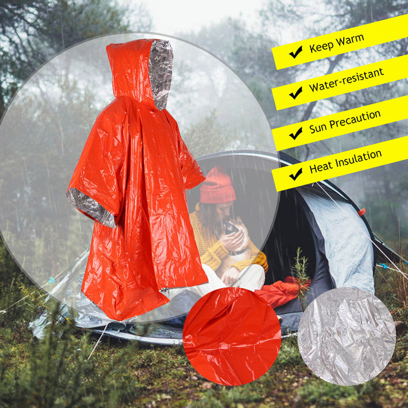 Multi-Purpose Emergency Raincoat – Lightweight Reflective Windproof Poncho for Outdoor Adventures