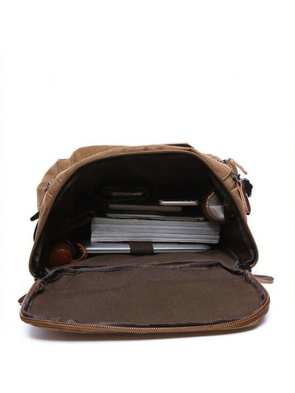 Men’s Canvas Backpack – Large Capacity Laptop Bag for Travel, Work & Casual Use