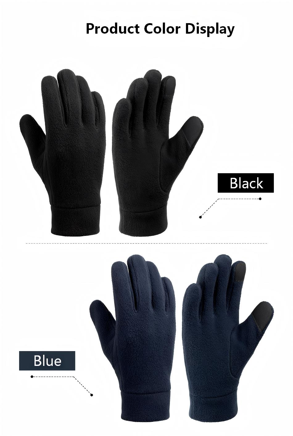 Winter Fleece Gloves– Thick Double-Layer Fleece Thermal Gloves for Men & Women, Warm for Skiing, Cycling & Outdoor Use